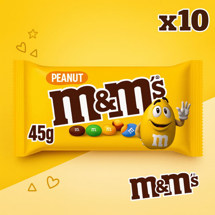 M&Mâs Peanut x10 â Sachets chocolat cacahuĂšte 45g