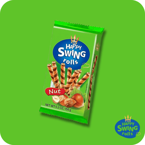 Gaufrettes Happy Swing Rolls Noisette – Tubes Fourrés Croquants 150g