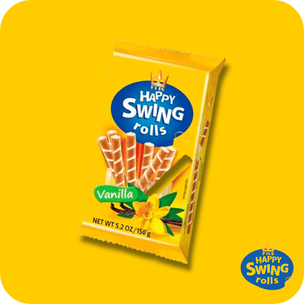 Gaufrettes Happy Swing Rolls Vanille – Tubes Fourrés Croquants 150g