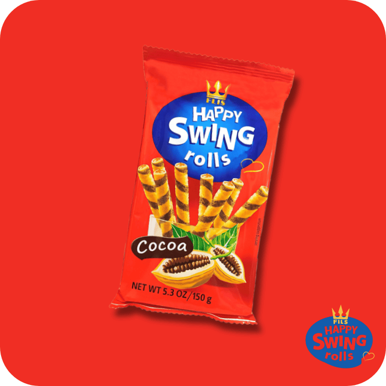Gaufrettes Happy Swing Rolls Cacao – Tubes Fourrés Croquants 150g
