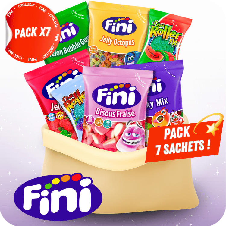 Pack Fini x7 Sachets – Assortiment de Bonbons Gélifiés Fun & Fruités