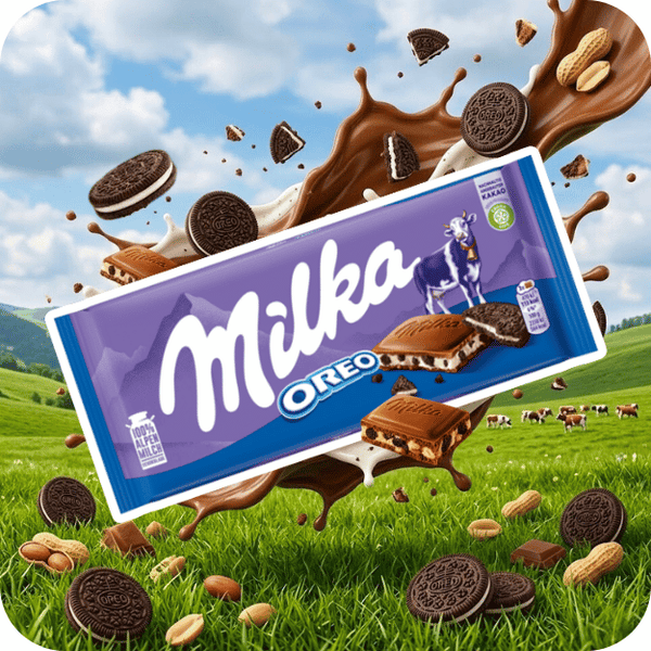 Milka & Oreo — Tablette de chocolat au lait fourrage biscuit Oreo