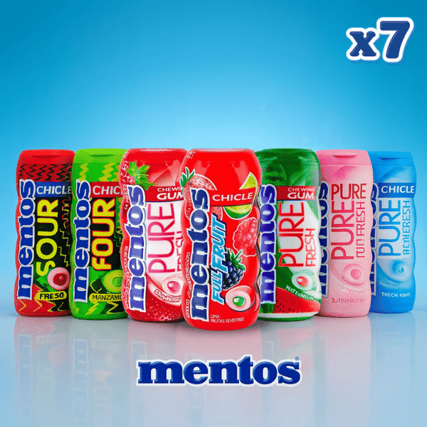Chewing-gum Mentos x7 – Assortiment Pure Fresh & Sour