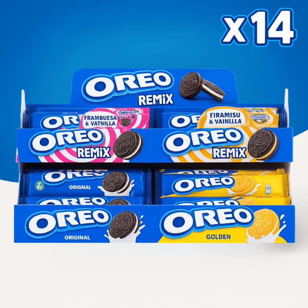 Oreo x14 – Biscuits assortis Original, Golden & Remix