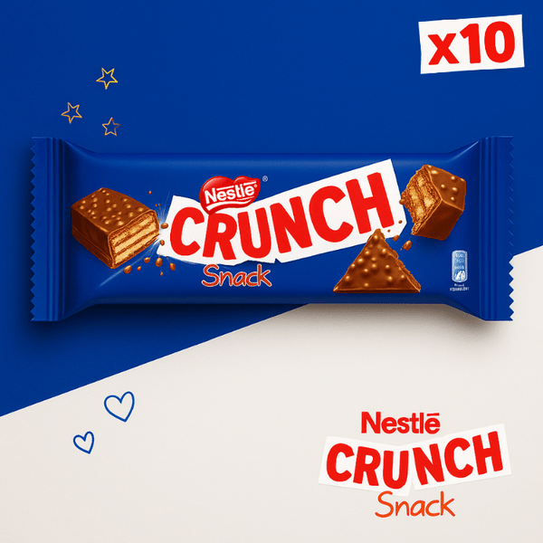 Barres chocolatées Nestlé Crunch x10