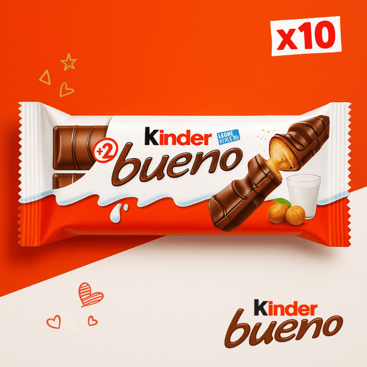 Kinder Bueno x10 – Barres chocolatées au lait & noisettes