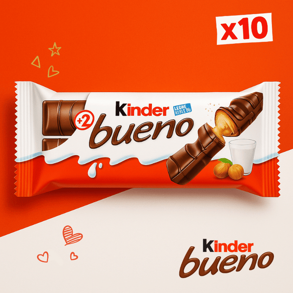 Kinder Bueno x10 – Barres chocolatées au lait & noisettes