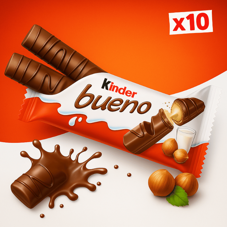 Kinder Bueno x10 – Barres chocolatées au lait & noisettes