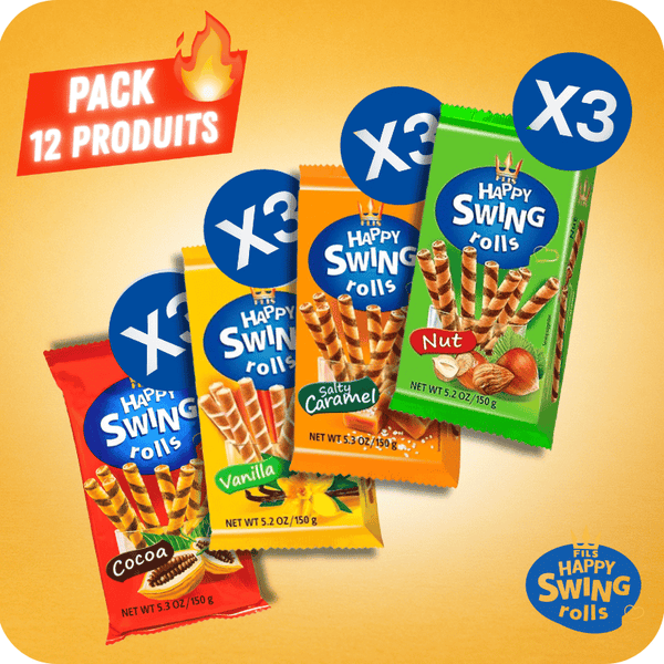 Pack Happy Swing Rolls x12 – Assortiment de Gaufrettes Craquantes Multisaveurs