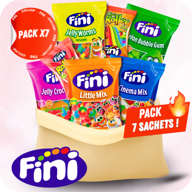 Pack Fini x7 Sachets – Assortiment de Bonbons Gélifiés Fun & Fruités