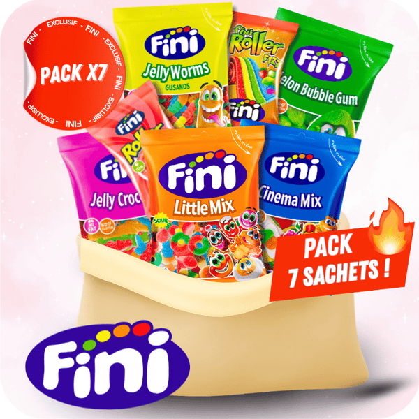 Pack Fini x7 Sachets – Assortiment de Bonbons Gélifiés Fun & Fruités