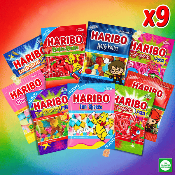 Pack Haribo x9 Sachets – Bonbons gélifiés, acidulés & fun