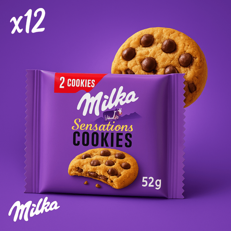 Cookies Milka x12 – Biscuits Sensations au chocolat