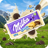 Tablette Milka Oreo White 100g — chocolat blanc avec éclats de biscuit Oreo, emballage violet et blanc